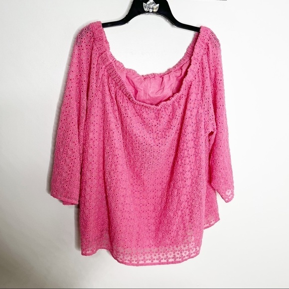 Tommy Hilfigern Pink Lace Off the Shoulder Blouse 1X - Picture 3 of 8